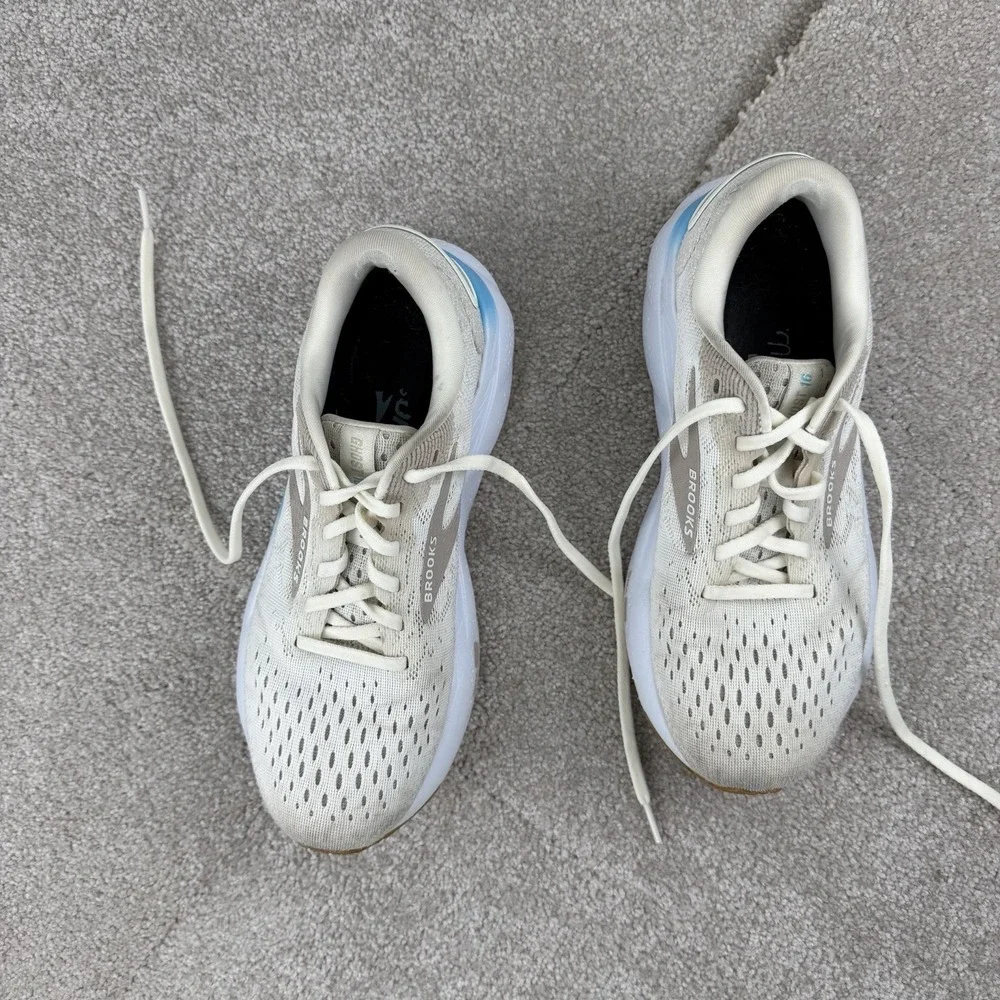 Brooks Ghost 16 Coconut Chateau Grey‎ Blue Women Road Running Shoes 7.5